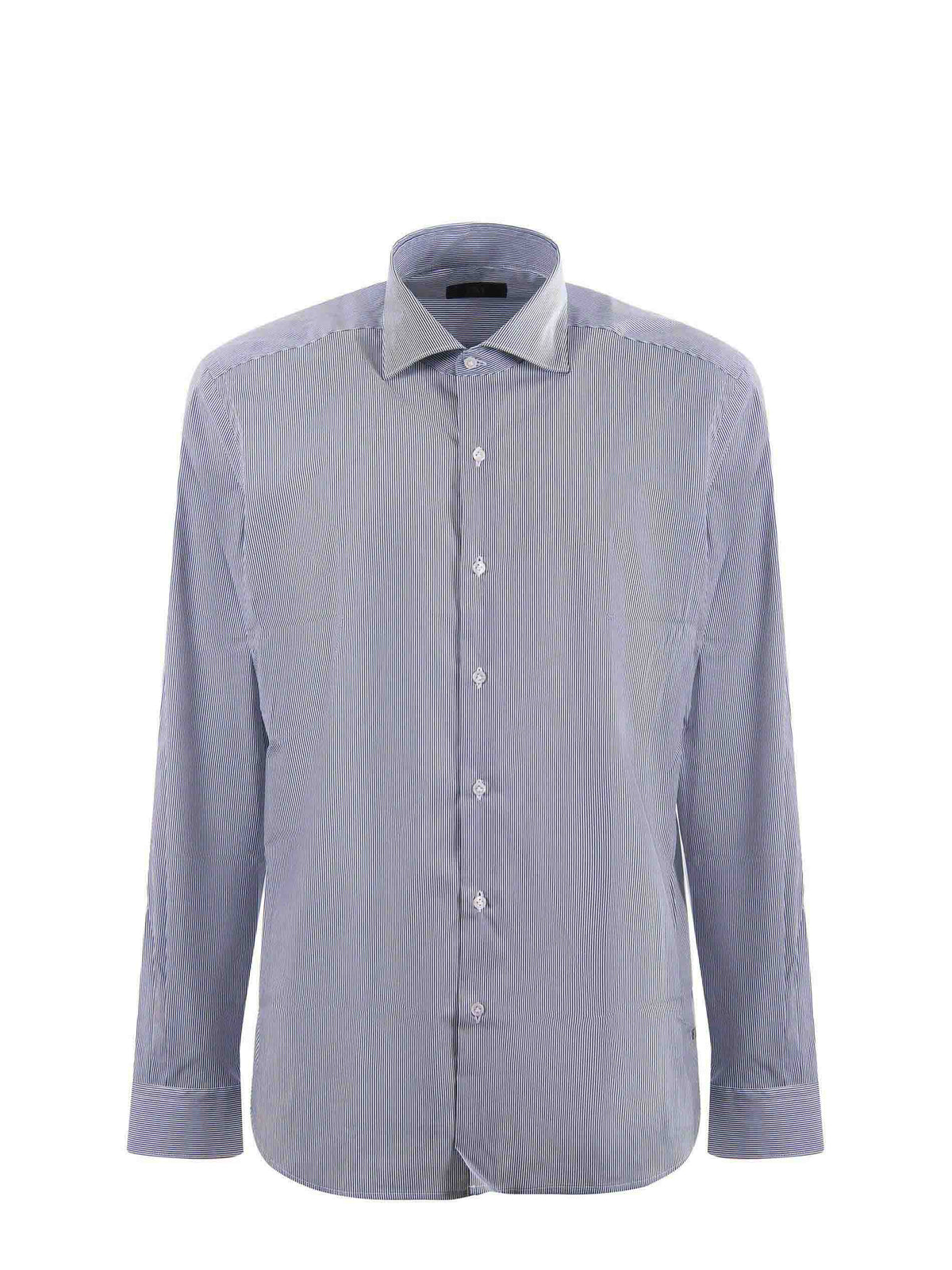 FAY Shirts NCMA150259S XAIU806 White/blue