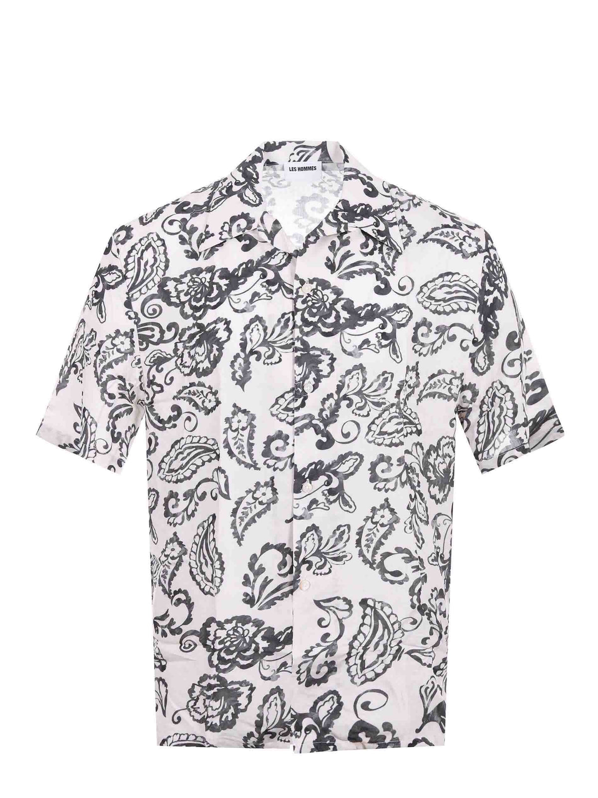 LES HOMMES Shirts L05016 PATTERN Ivory/black