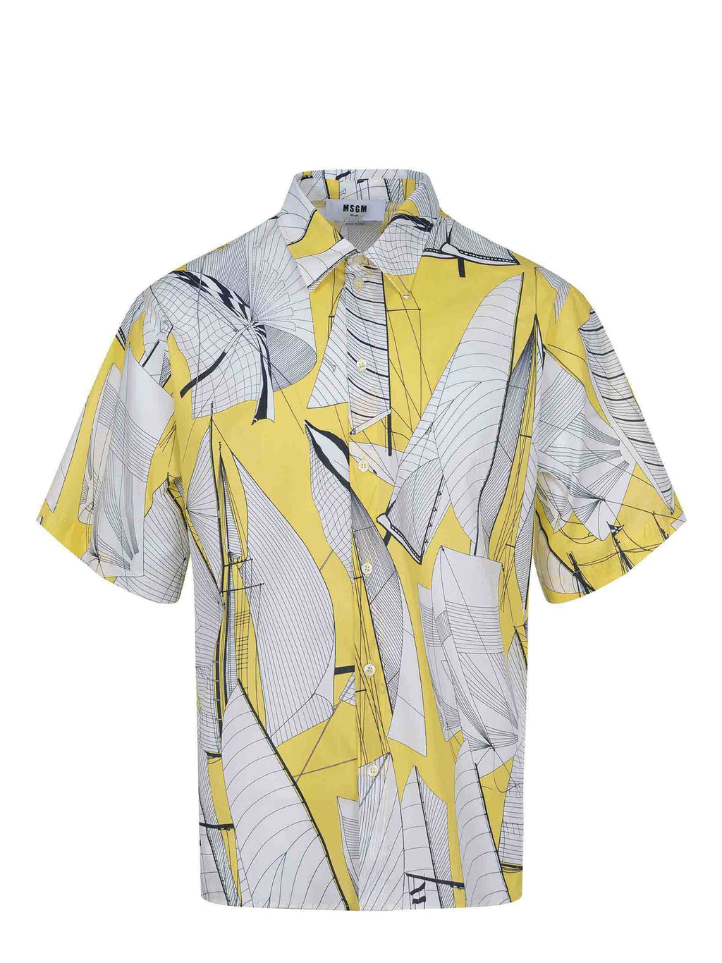 MSGM Shirts 3840ME12 257050-06 White/Yellow
