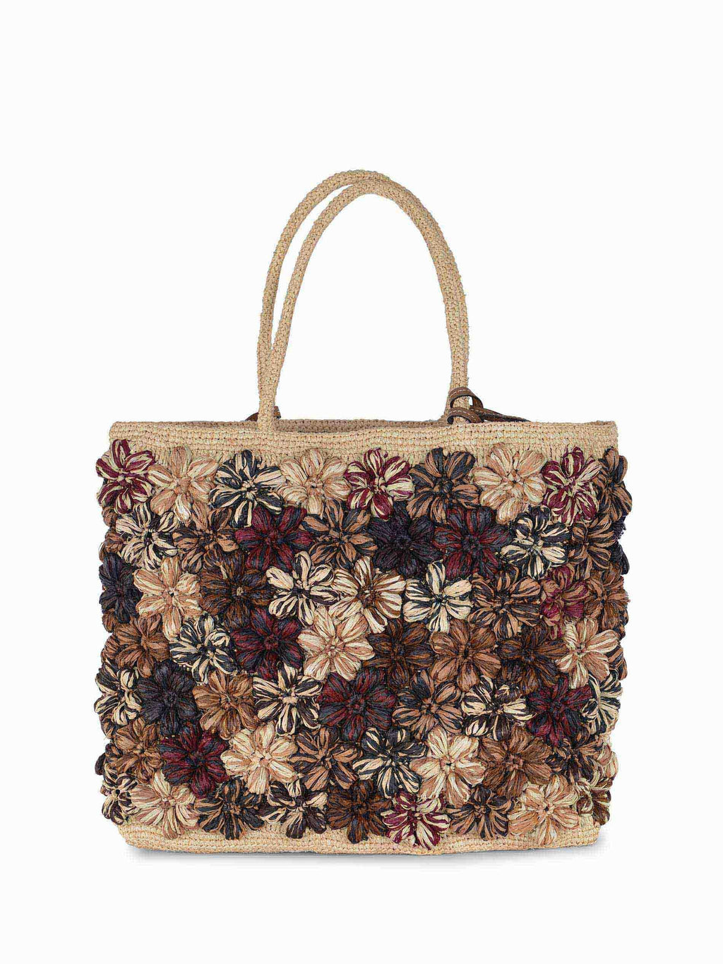 AFAR Bags FLOWER L MULTISTRAW Beige