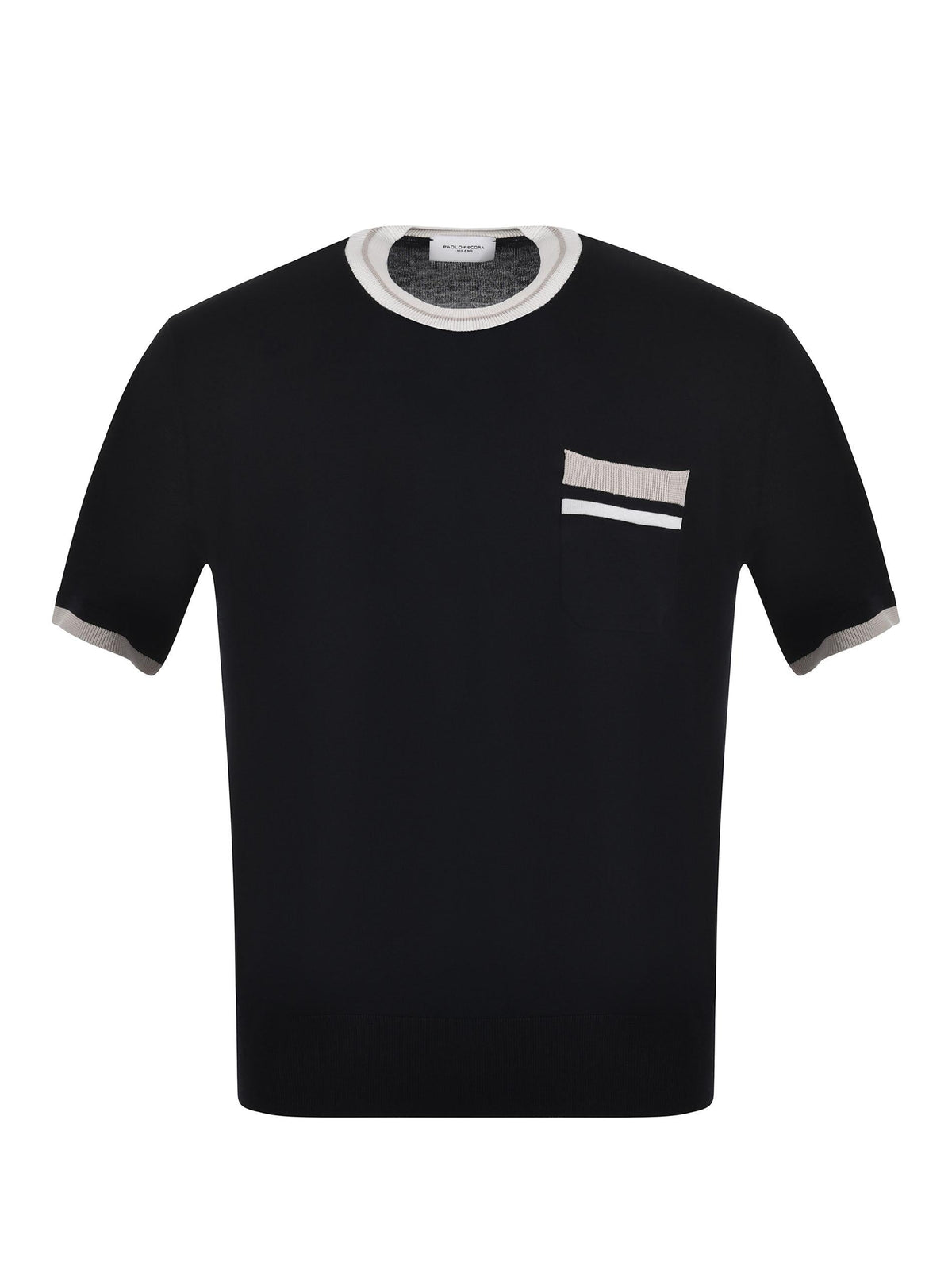 PAOLO PECORA Knitwear A032 F200-9000 Black/Ivory