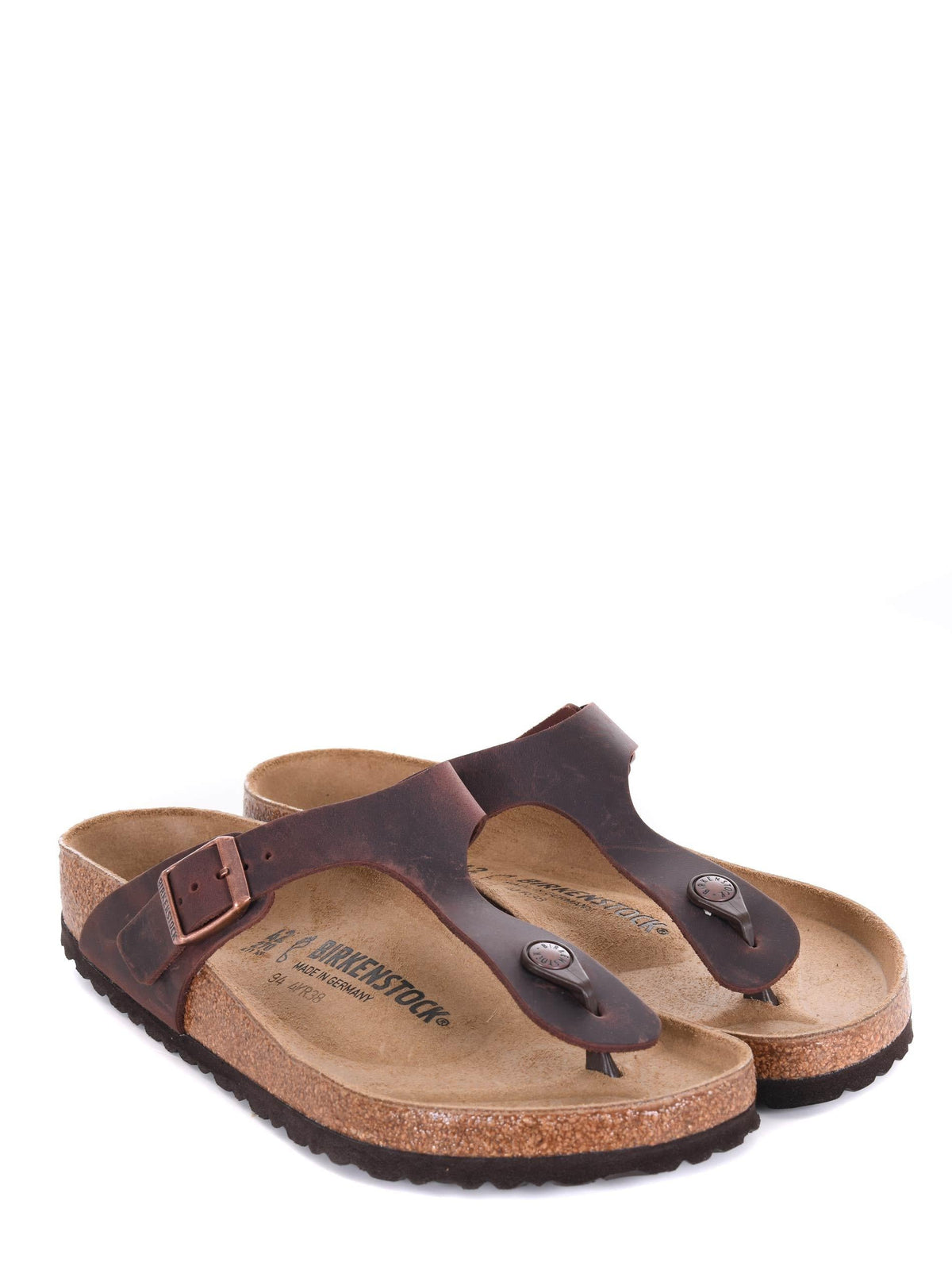 BIRKENSTOCK Slippers 743831 OILED LEATHER Brown