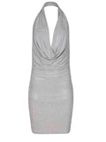 TWENTY FOURHAITCH Dresses A0127-KUTA SILVER Silver