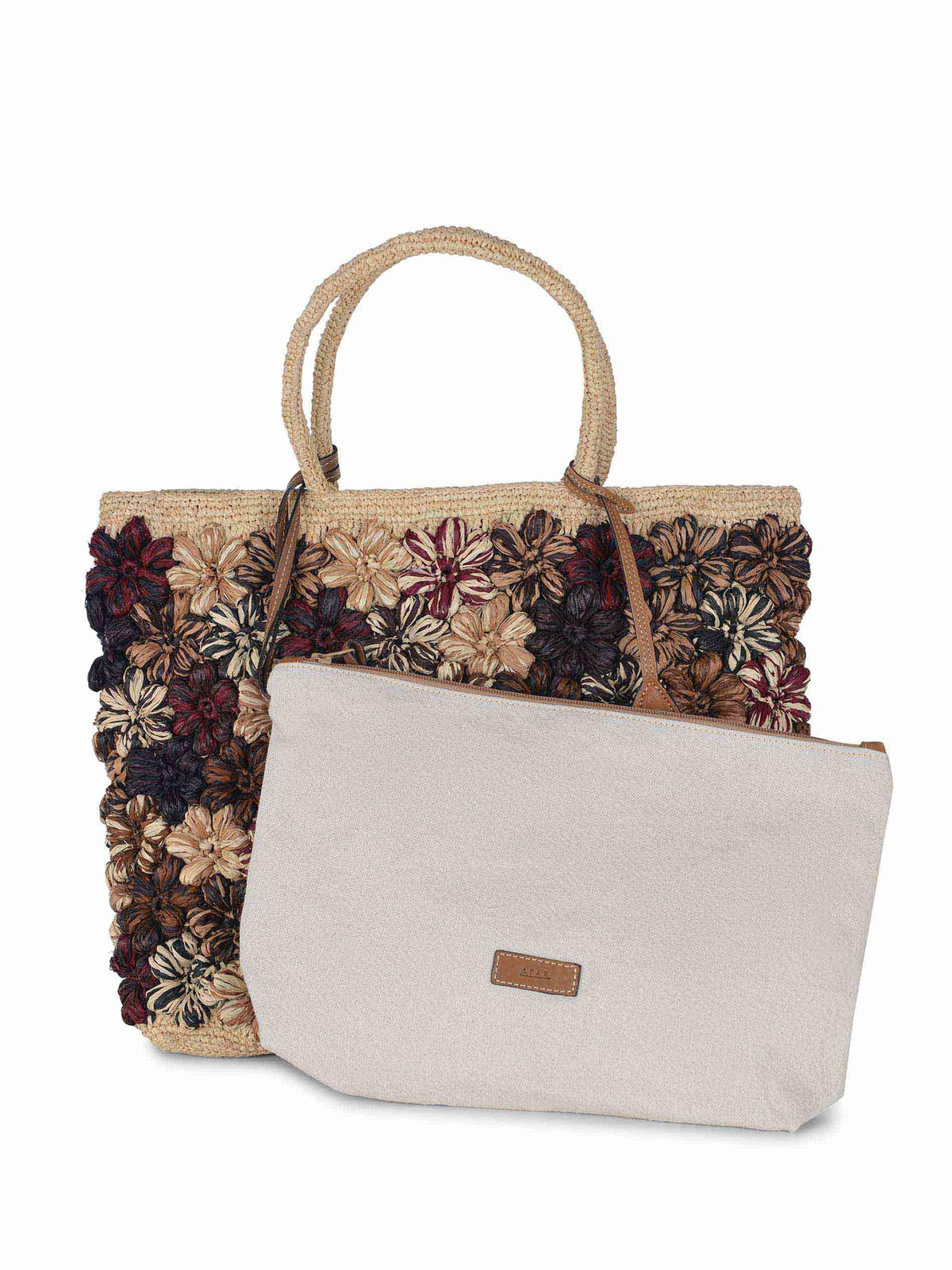 AFAR Bags FLOWER L MULTISTRAW Beige