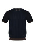 CLAQ T-shirt CQ1200012 BLUE Dark blue/Brown