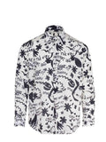NEW YORK RESIDENT Shirts ENNIO 7K186-CREAM White/Black