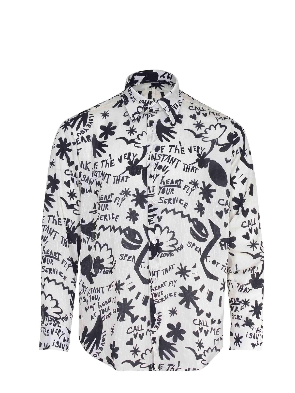 NEW YORK RESIDENT Shirts ENNIO 7K186-CREAM White/Black
